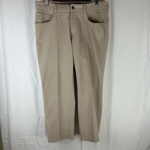 Peter Millar Pants Mens 34x32 (fit 34x27) Beige Khakis Straight Leg Casual Golf